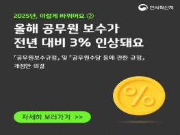 인사혁신처, 올해 공무원 보수 전년 대비 3% 인상 기사 이미지