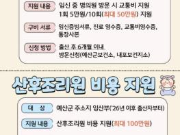 예산군, 임산부 진료 교통비·산후조리원 비용 신규 지원 기사 이미지