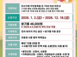 부산 강서구, 노인 목욕이용권 지원금 확대…분기별 4만8천 원 지급 기사 이미지