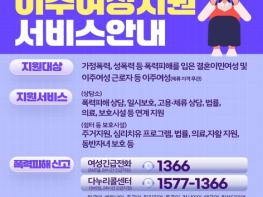 성평등가족부, 폭력피해 이주여성 지원 서비스 안내 기사 이미지