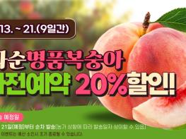 화순팜, 제철 복숭아 사전예약 20% 할인 이벤트 실시 기사 이미지